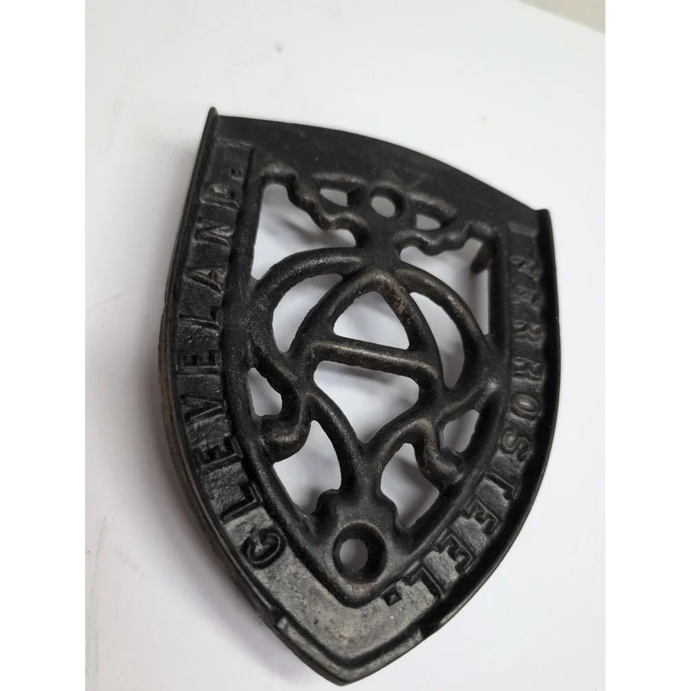 Cast Iron Footed Sad Iron Trivet - Advertising Ferrosteel Cleveland